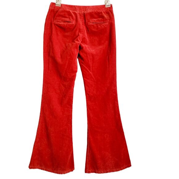 theory Shisila Reactive Cord Burnt Orange Flared Bell Bottom Pants Women's Sz 4 - Picture 2 of 8